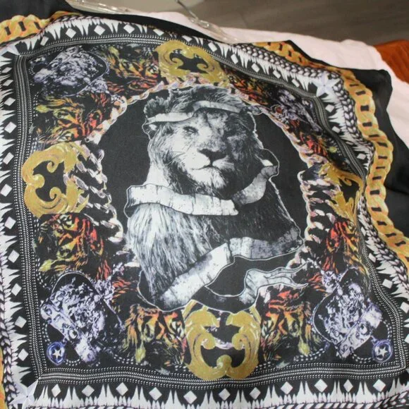 ALBERTO MAKALI Lion Print Scarf Top Size Large - Picture 3 of 4